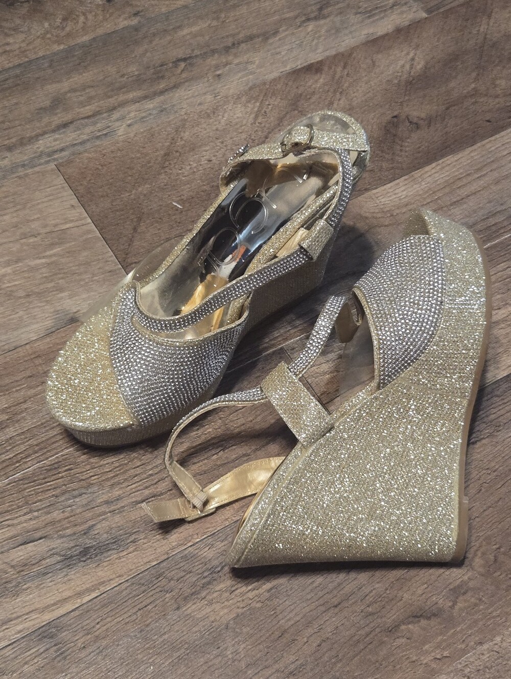 Sugar Gold Wedge Heels